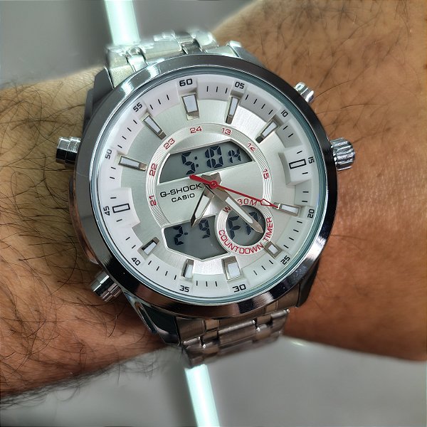 G-Shock Steel 5414 Em Aço Prateado 50MM A Prova D'água