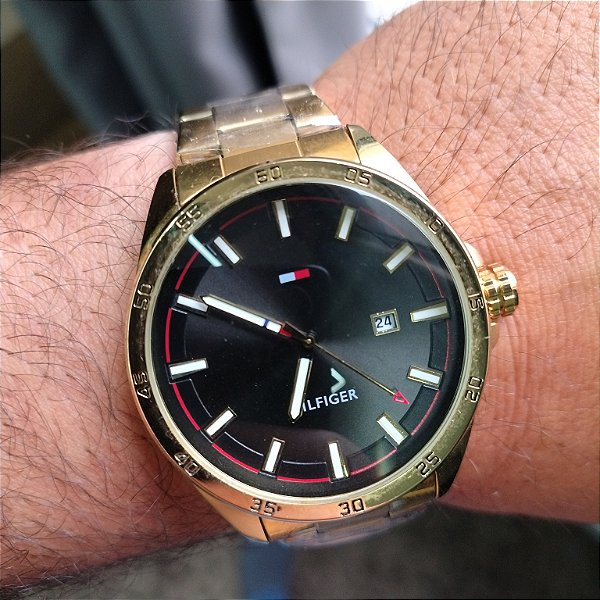 Tommy Dourado Em Aço 50MM A Prova D'água