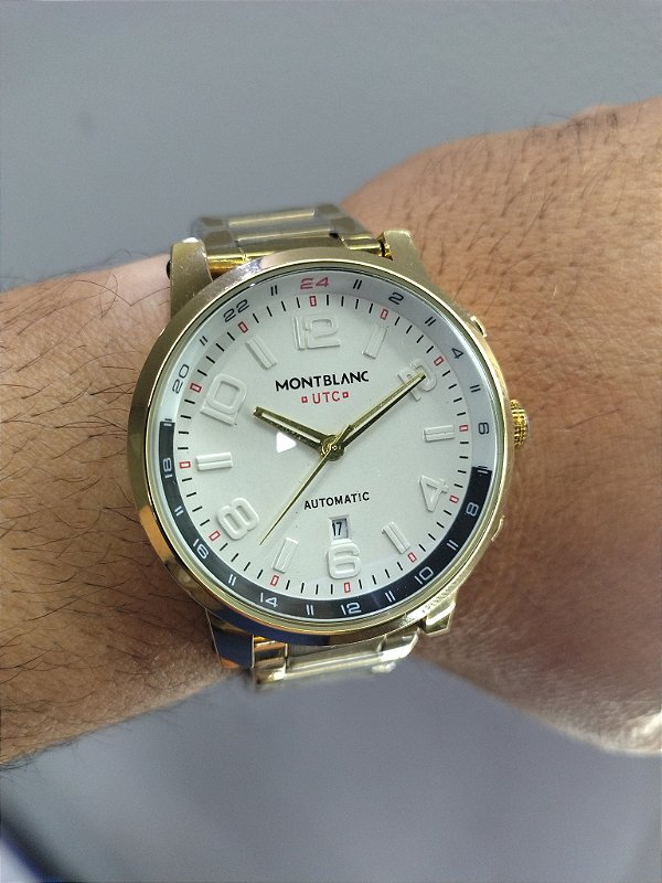 Montblanc Dourado Em Aço 50MM A Prova D'água