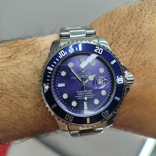 Rolex Submariner Em Aço Prateado 46MM A Prova D'água