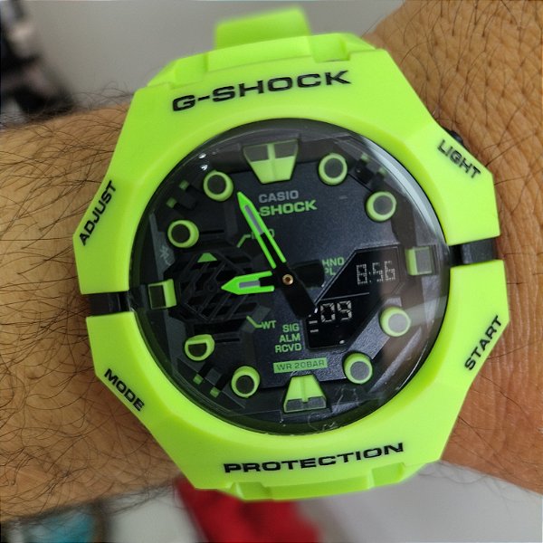 G-Shock BA B001 Verde 48MM A Prova D'água