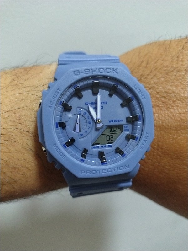 G-Shock GA-2100 Azul 43MM A Prova D'água