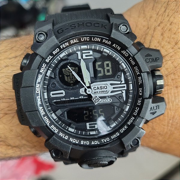 G-Shock Transformers Preto 55MM A Prova D'água