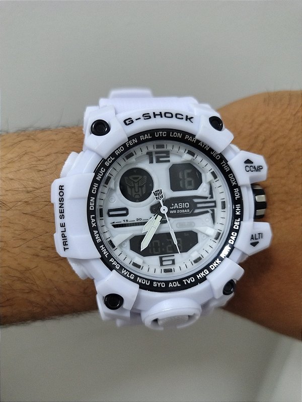 G-Shock Transformers Branco 55MM A Prova D'água