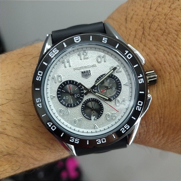 Tag Heuer Carrera Porsche Pulseira de Borracha 43MM A Prova D'água