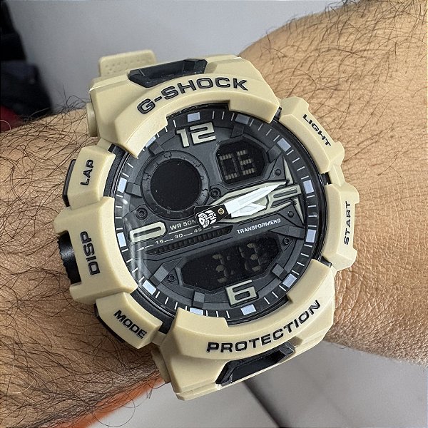 G-Shock Transformers 1º Edição Bege 55MM A Prova D'Água