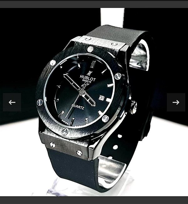 Hublot Geneve Pulseira de Borracha Preto 50MM