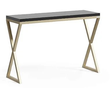 Aparador de Luxo Lorelay Dourado com tampo Preto