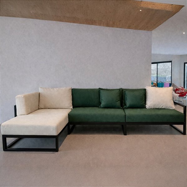 SOFÁ DE FERRO MAITE COM CHAISE 3,80x1,70