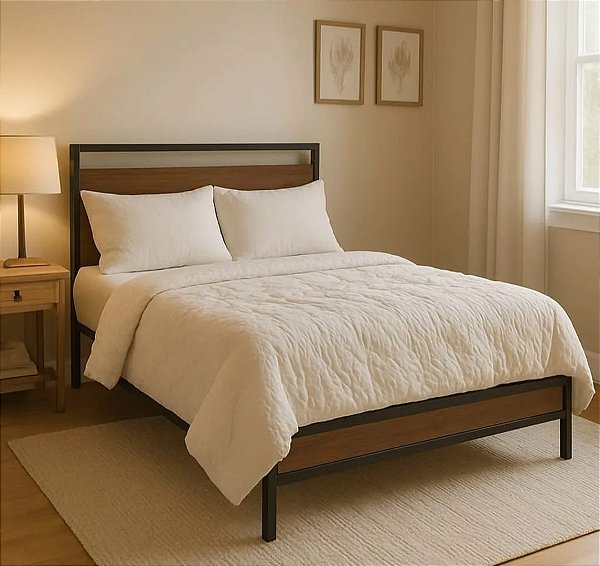 Cama de Ferro Giovana Casal 1,38x1,88 com 35cm do chão