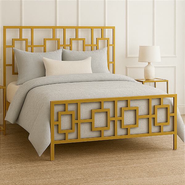 Cama de Ferro Modelo Sonia Queen Reforçada 1,58x1,98