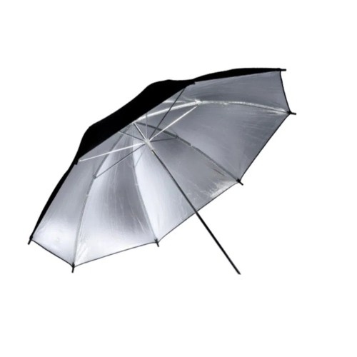 Sombrinha Greika BS-36 Refletora Preta/Prata 91cm