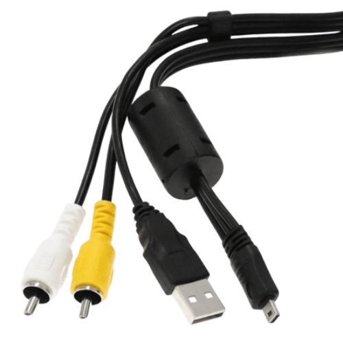 Cabo USB/AV UC-E6 para Câmeras Mini USB 8 Pin