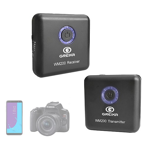 Microfone De Lapela Greika WM-200 Ultra-compacto Para Celulares E Câmeras
