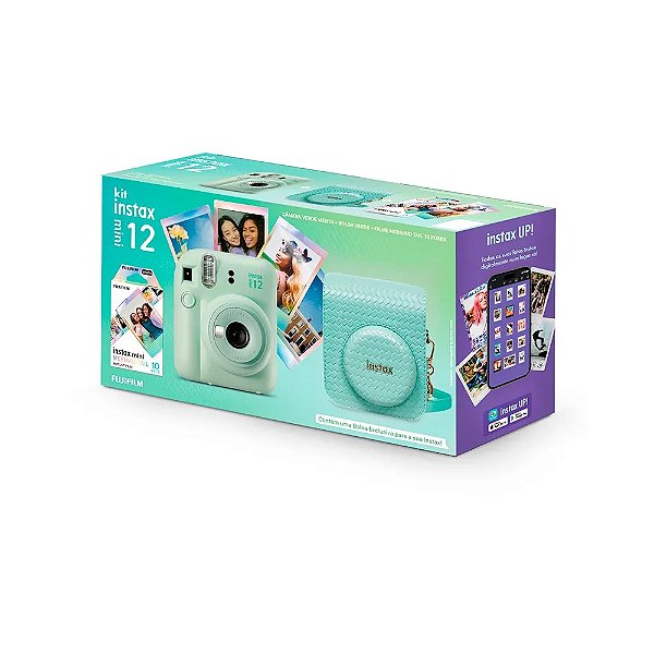 Kit Câmera Instantânea Fujifilm Instax Mini 12 Verde Mermaid Tail