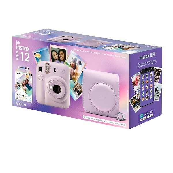 Kit Câmera Instantânea Fujifilm Instax Mini 12 Lilás Mermaid Tail