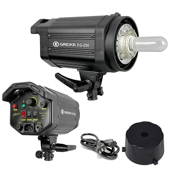 Flash Greika EG-250B para estúdio fotográfico (110V)
