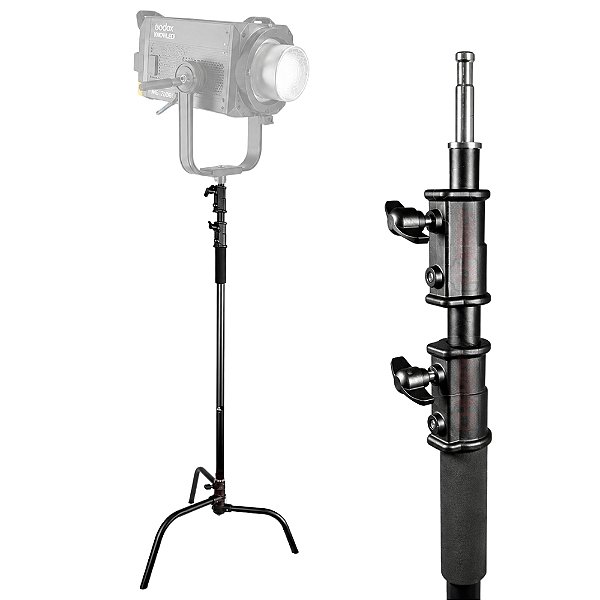 Tripé De Iluminação Profissional Greika Century C-stand 3,30m Preto 30kg