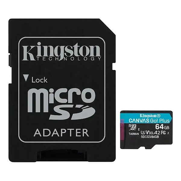 Cartão de Memória Micro SD Kingston Canvas Go! Plus 64GB 170MB/s