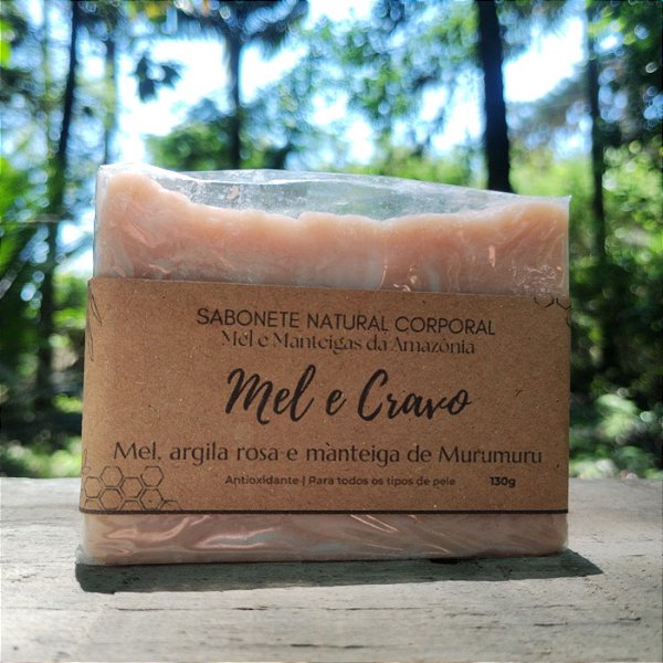 Sabonete Corporal Mel, argila rosa e manteiga de Murumuru