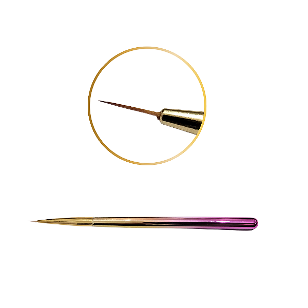 Pincel Art Rosa/dourado