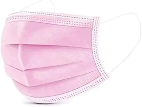 Máscara Descartável TNT tripla Rosa PLIN 25und