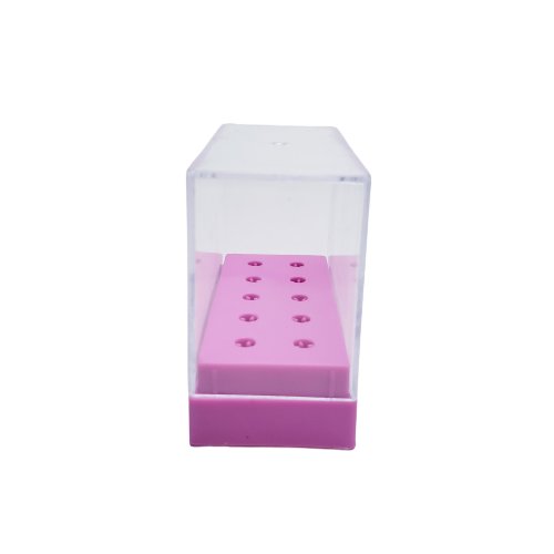 Porta Brocas Com Tampa Rosa