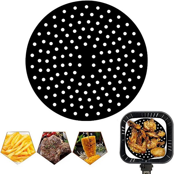 Tapete de silicone para fritadeira elétrica Air Fryer 20cm Antiaderente