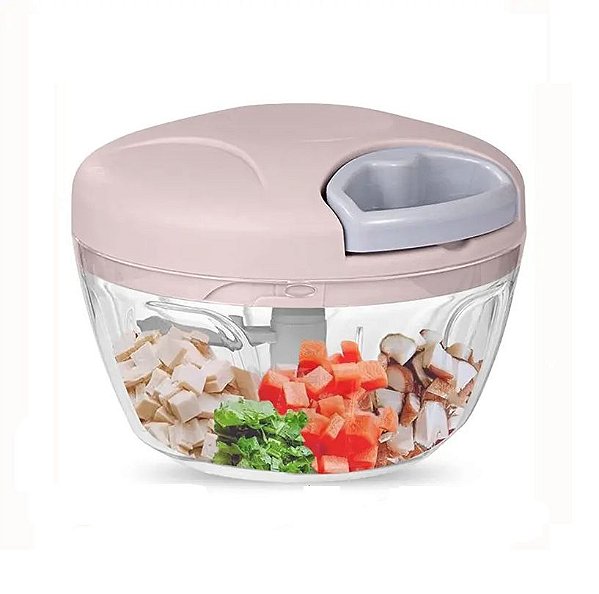 Triturador de alho manual 500ml 3 lâminas Mini Processador