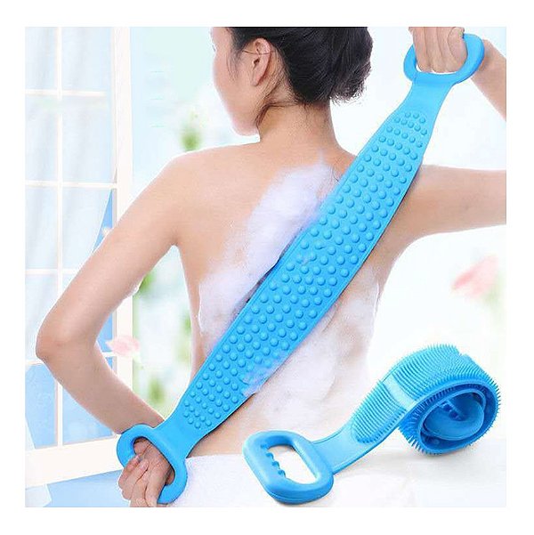 Escova de banho para costas esticável de silicone