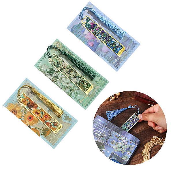 Marcador De Pagina Metal Livros Com Tassel Resistente Luxo