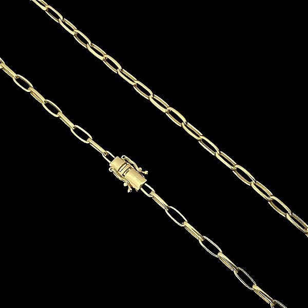 CARTIE MEIA CANA  (4mm- 18G) 70cm - FECHO COM MARCAÇÃO 750 - BANHADA A OURO 18K