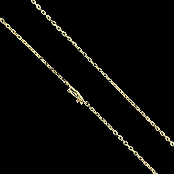 CORRENTE  CADEADO ( 2mm 70/60cm)- COM FECHO CANHÃO - BANHADO A OURO 18k