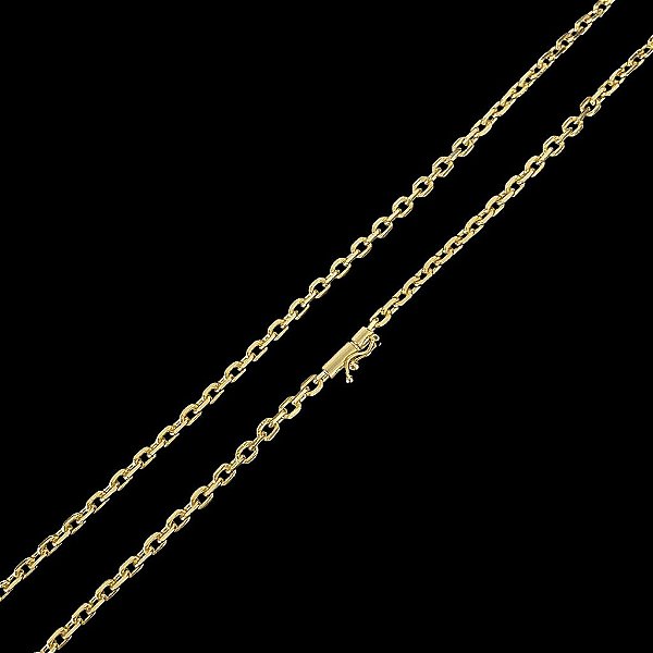 CORRENTE CADEADO (3mm - 16G) - 60cm- BANHADO A OURO 18k