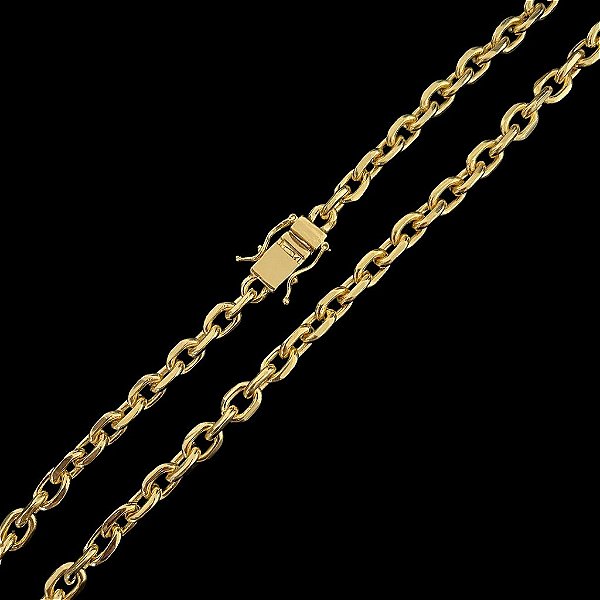 CORRENTE CADEADO FECHO GAVETA (8mm- 70cm)  - BANHADO A OURO 18k