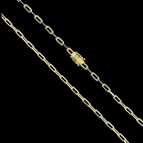 CORRENTE CARTIE (4mm- 70cm) -(9G) - FECHO COM MARCAÇÃO 750 - BANHADO A OURO 18k