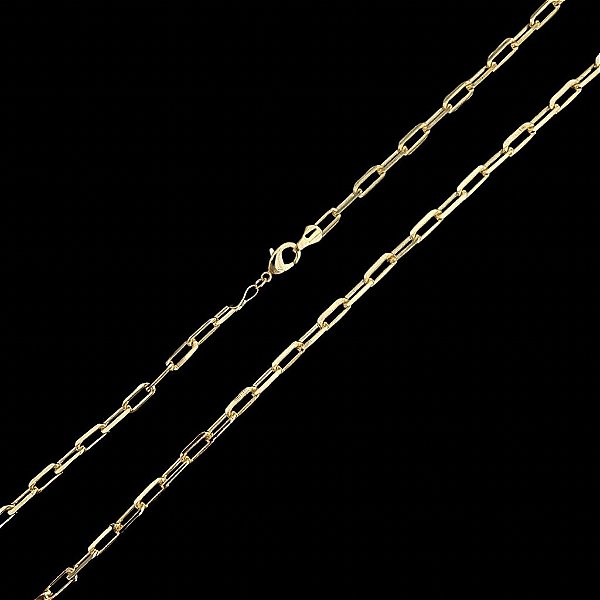 CORRENTE CARTIE FECHO CONVENCIONAL   (3mm- 70cm)    (8G) - BANHADO A OURO 18k