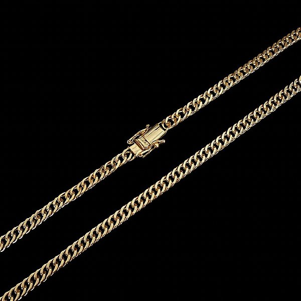 CORRENTE LACRAIA ( 70cm- 7mm) - FECHO COM MARCAÇÃO 750 - BANHADO A OURO 18K