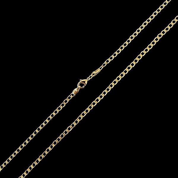 CORRENTE GRUMET (2mm -60 ou 70cm )+ PINGENTE CRUZ AMARRADA - BANHADO A OURO 18K