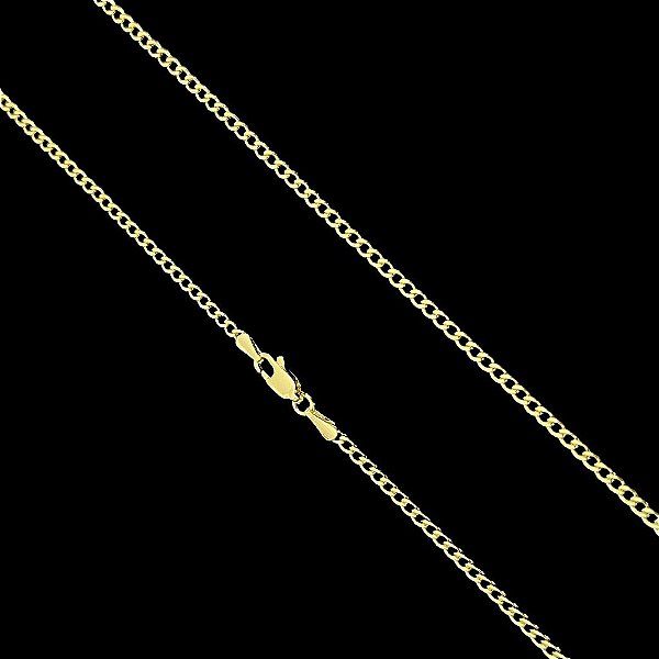 CORRENTE GRUMET( 2mm  - 6G) - 70/60cm - BANHADO A OURO 18K