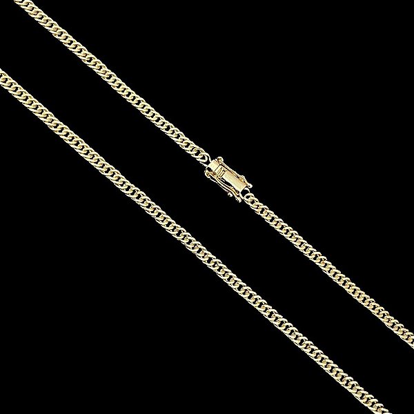 CORRENTE LACRAIA  (2mm -13G)-70cm FECHO COM MARCAÇÃO 750- BANHADO A OURO 18K