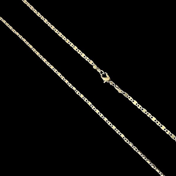CORRENTE  PIASTRINE  (1.8MM- 4g- 70/60CM) - BANHADO A OURO 18K