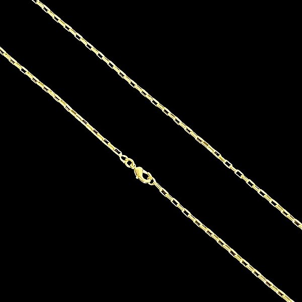 CORRENTE TIJOLINHO (2.MM-70CM) - 8G - BANHADO A OURO 18K