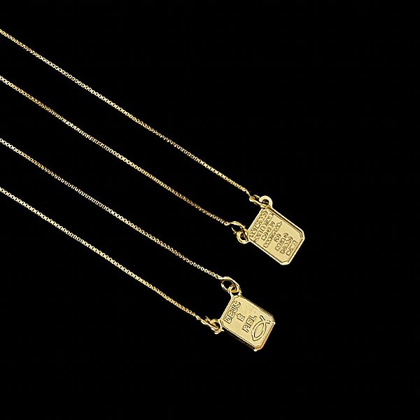 ESCAPULÁRIO MINI DEUS É FIEL( 60/70cm) - BANHADO A OURO 18K.