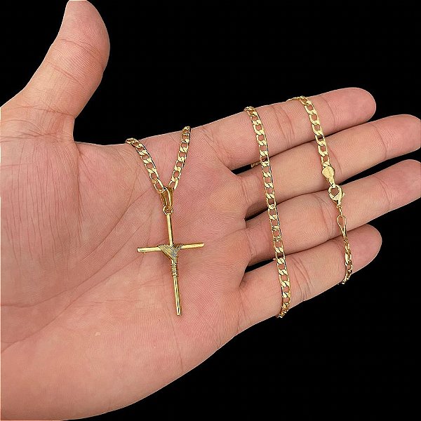 CORRENTE GRUMET (3mm- 70cm) + CRUZ AMARRADA