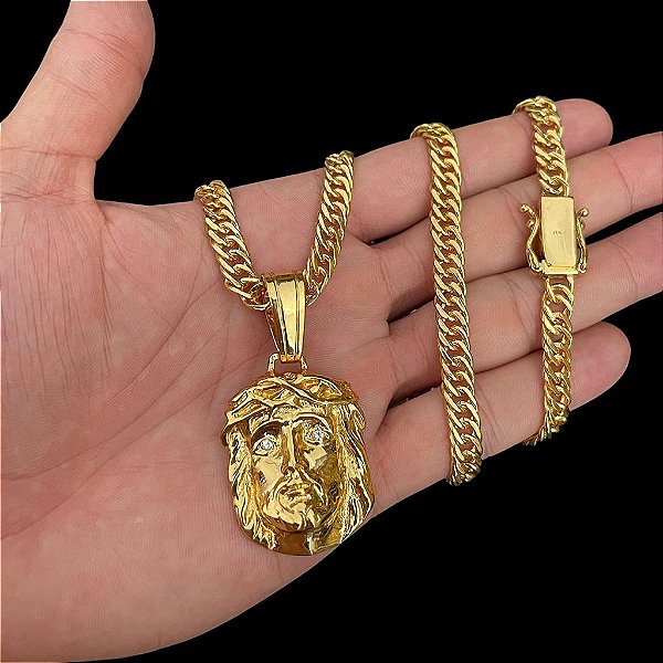 CORRENTE LACRAIA( 7mm- 70cm) + PINGENTE FACE DE JESUS