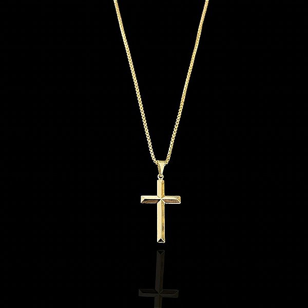 PINGENTE  CRUCIFIXO  DETALHADO( 2g- 2x2,5cm) - BANHO DE OURO 18k