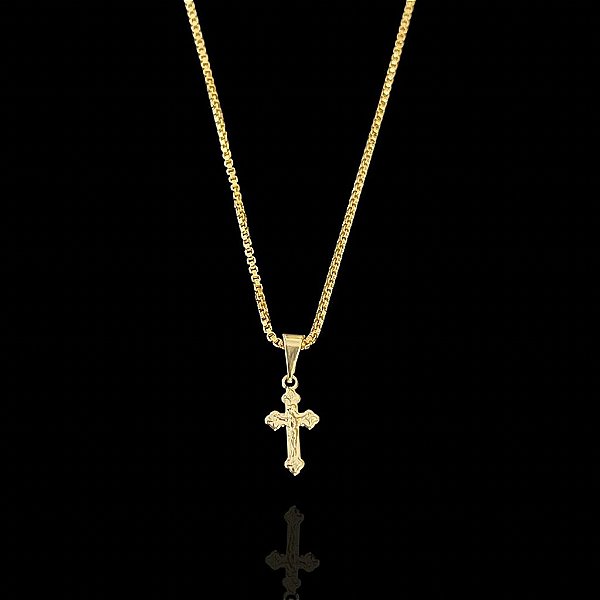 PINGENTE  CRUCIFIXO JESUS  DETALHADO( 2g- 1x1cm) PP - BANHO DE OURO 18k