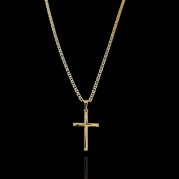 PINGENTE CRUZ DETALHADA P( 1g- 2x3cm) - BANHO DE OURO 18k