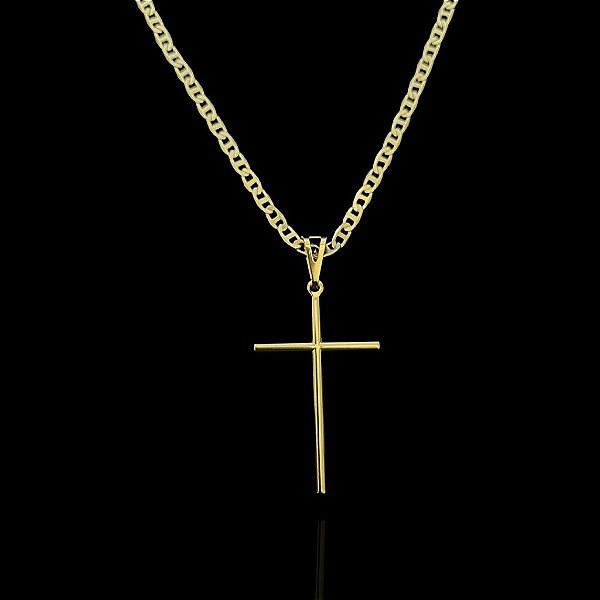 PINGENTE  CRUZ LISA( 3- 2,5x3,5cm)- BANHO DE OURO 18k